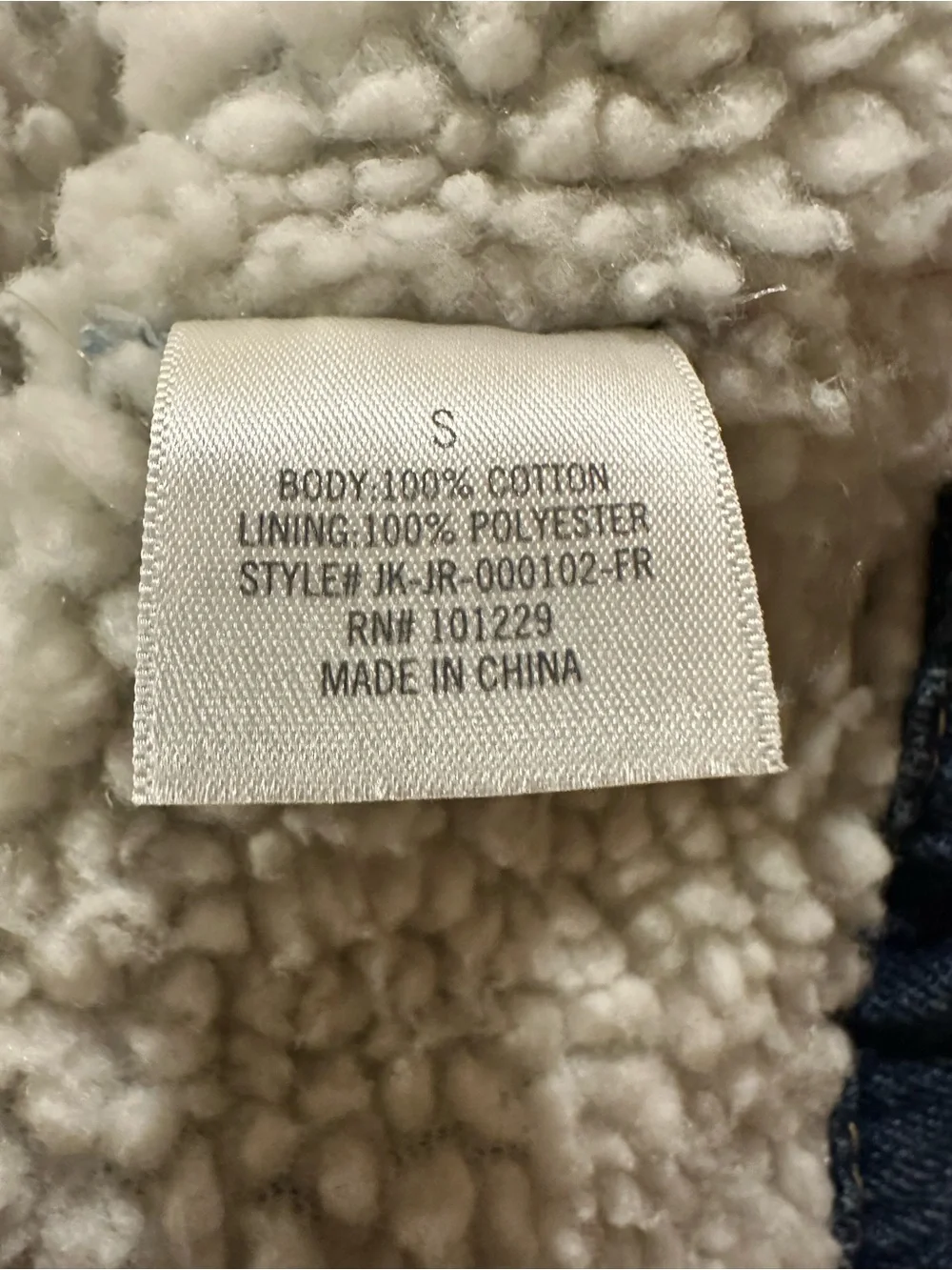 Ashley Vintage Charm EST 1998 Sherpa-Lined Denim Jacket Women’s Size Small